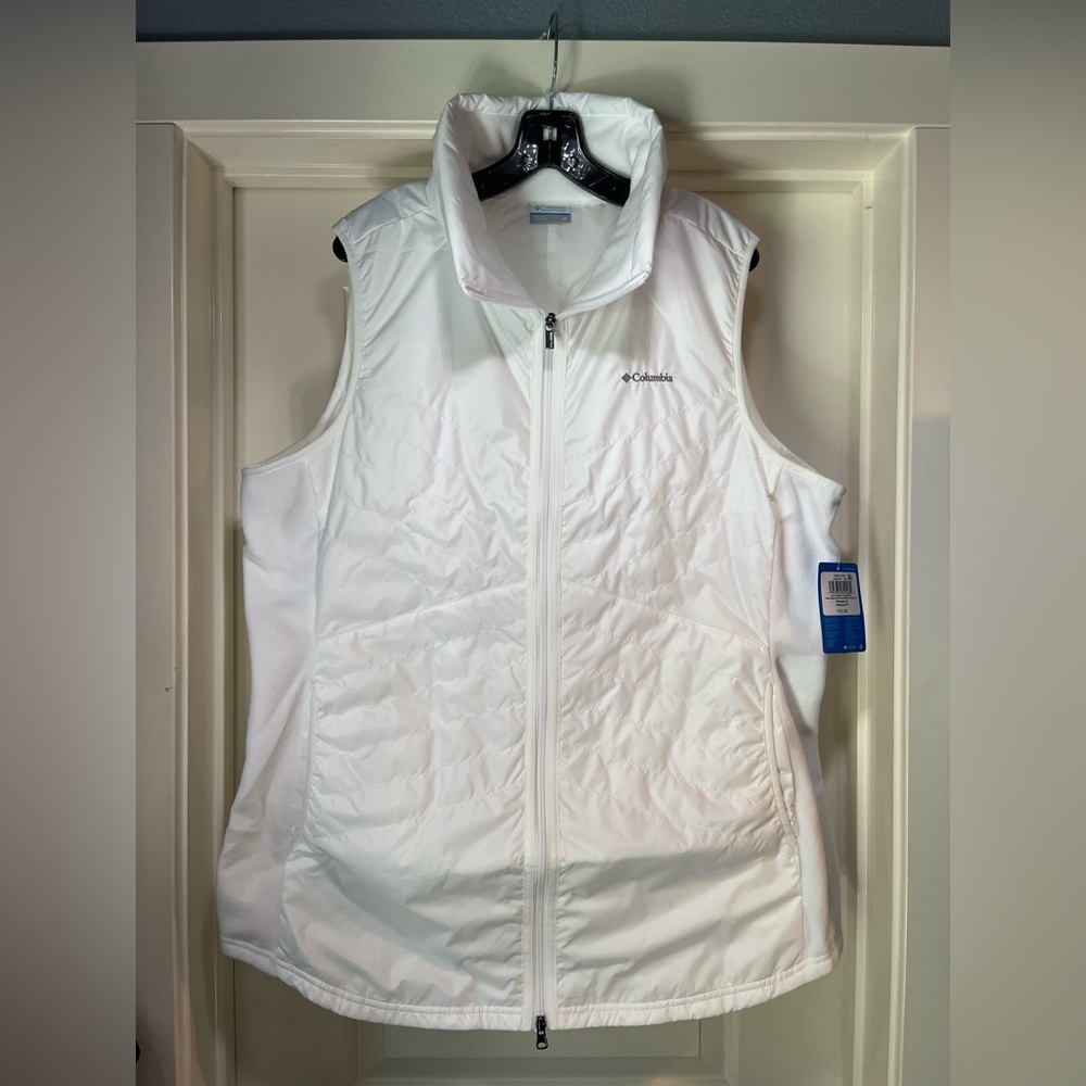 Womens 2X Columbia Mix It Around Long Vest II White Fleece Omni-Shield Plus Size